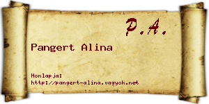 Pangert Alina névjegykártya